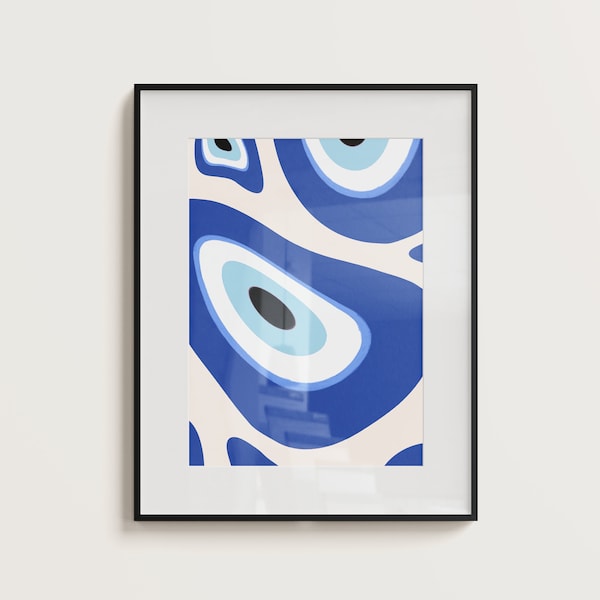 Blue Evil Eye Morphed Trippy Poster