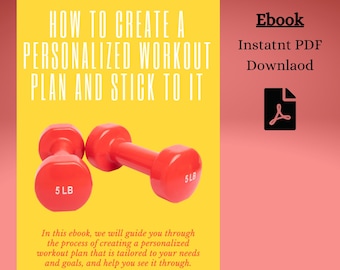 Personalized Workout Plan Ebook, Fitness & Exercise Planner (Digital Download)