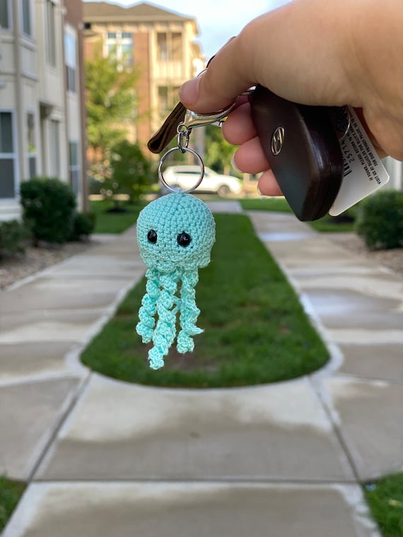 Crocheted Jellyfish Keychains Etsy