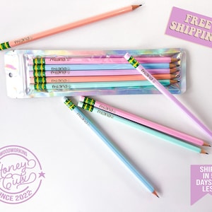 Personalized Pencils Ticonderoga #2 pastel Engraved | School Supplies | Custom pastel pencil | Set of Pencils | Teacher gift | Gift for kids