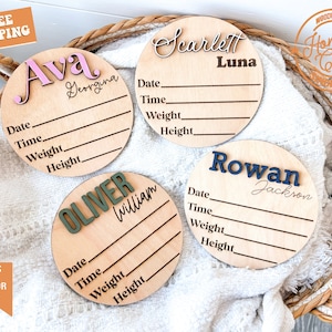 Wooden Birth Announcement Sign | Baby Announcement Hospital Sign | Personalized baby name sign | Birth announcement stat sign