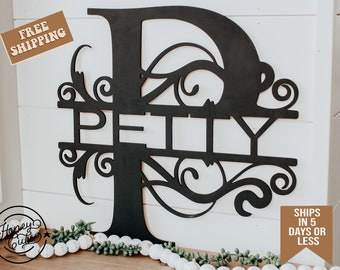 Personalized monogram family name wooden sign, Custom Wood Last Name Wall Decor Sign, Wedding Anniversary Gift Personalized Gift Couple Gift