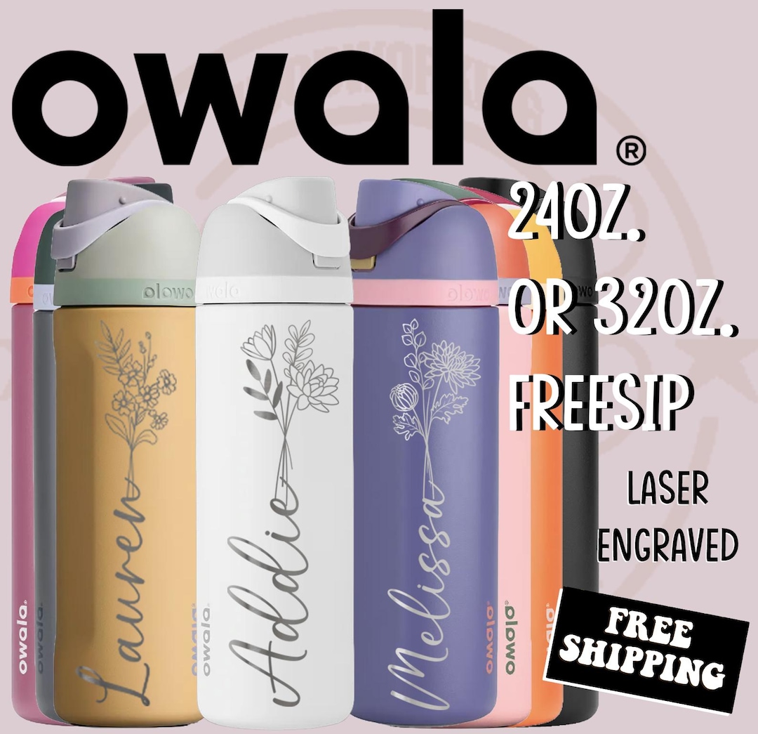 Personalized Owala Birth Month Flower 16 Oz 24oz 32oz Freesip Water ...