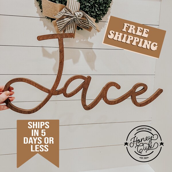 Custom Wood Name Sign Letters For Nursery, Crib, Or Home Decor – Handmade Birch, Personalize With Any Name