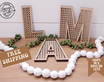 Boho Rattan Letters / Cane Letters / Nursery Letters / Wicker Letters / Boho Wedding Decor / Boho Nursery Decor / Rattan wall decor