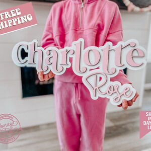 Large Wooden Nursery Name sign for girls | Custom Name Sign | Baby name sign | Personalized sign baby shower gift Crib Sign | Wooden letters