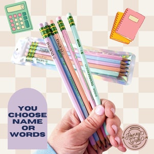 Personalized Pencils Ticonderoga #2 pastel Engraved | School Supplies | Custom pastel pencil | Set of Pencils | Teacher gift | Gift for kids