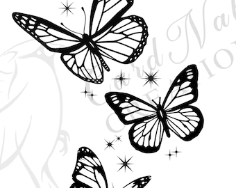 Butterflies Instant Digital Download File, PNG, SVG