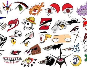 Anime Eyes Digital Download SVG, PNG