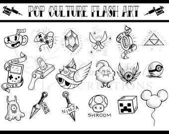 Custom TATTOO FLASH SHEET Digital File, Instant Download, Great for displaying at Tattoo Shops