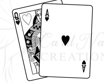 Instant Download of Playing Cards, Queen, Ace, Digital File, Svg, Png, Jpeg, custom design