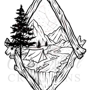 Descarga instantánea, archivo digital de un icono de camping, Svg, Png, Jpeg, Camping Woodsy Design