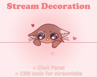 ANIMIERT Katzenstrom Dekoration | Süße Katze Twitch Overlay | Chat Dekoration | Twitch Chat Panel | Twitch, Youtube, Streamlabs, OBS |
