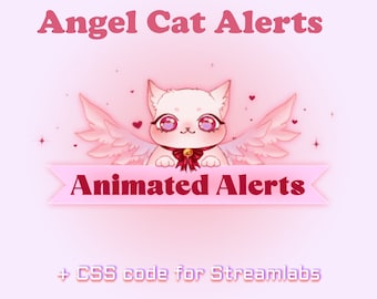 Alertas ANIMADOS de gatos anjos | Twitch, Youtube, Streamlabs | Alertas de transmissão | Bonito | Estética | dia dos Namorados