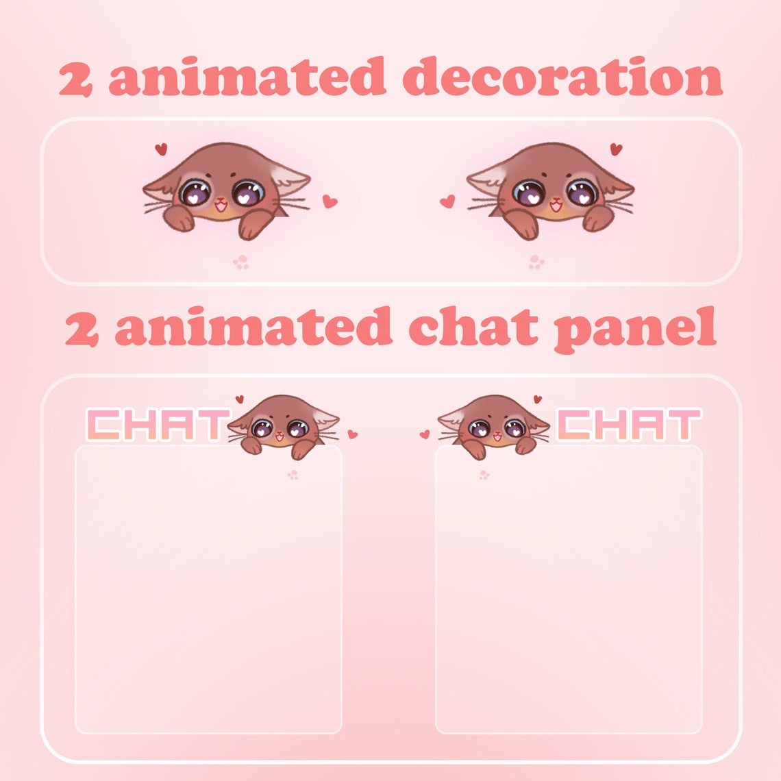 ANIMATED Lovely Cat Stream Decoration | Cute Cat Twitch Overlay | Chat ...