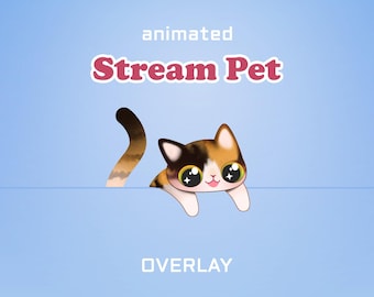 Sovrapposizione animata per streaming / Gatto Calico / Twitch, Youtube, Kick, Streamlabs, StreamElements, OBS