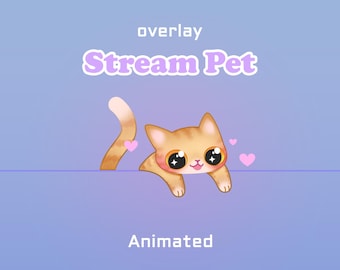 Sovrapposizione animata per lo streaming / Gatto soriano arancione / Twitch, Youtube, Kick, Streamlabs, StreamElements, OBS