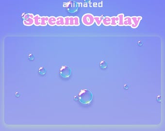 Decorazione animata per sovrapposizione di stream / Bolle / Schermo intero / Twitch, Youtube, Kick, Streamlabs, StreamElements, OBS