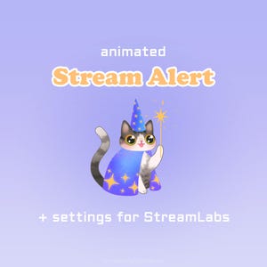ANIMERADE varningar | Trollkarlskatt | Grå tabby | Twitch, Youtube, Kick, StreamLabs, OBS