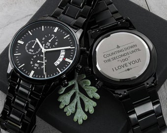 Engraved Chronograph Watch