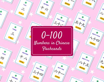 Chinese Numbers Flashcards | Learn 0-100 (Digital Download)
