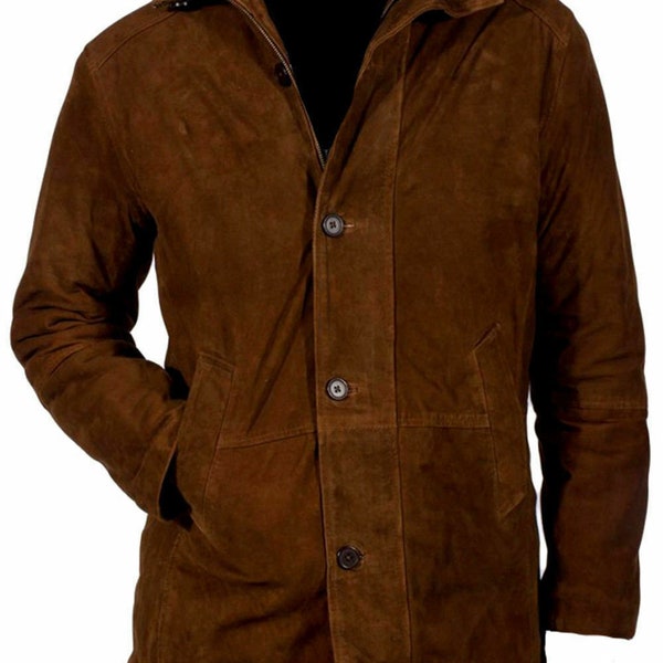 Longmire Walt Mysteries Robert Sheriff Brown Suede Leather Jacket Coat