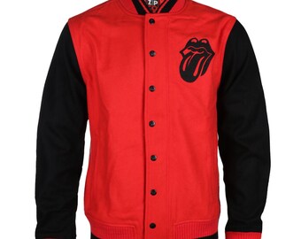 The Rolling Stones Veste Bomber Homme Varsity Baseball Jacket