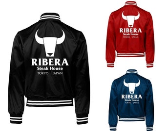 Ribera Steakhouse Tokyo Japan Bomber Jacket Wrestling Mens Outerwear Fashion