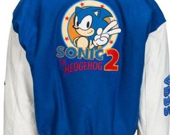 Sonic The Hedgehog 2 SEGA Varsity Letterman Bomber Jacket Mens Taille XS S M L XL