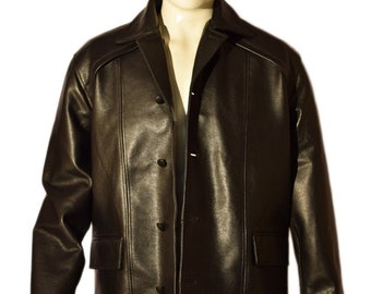 Men's Rocky Sylvester Black Leather Jacket Coat