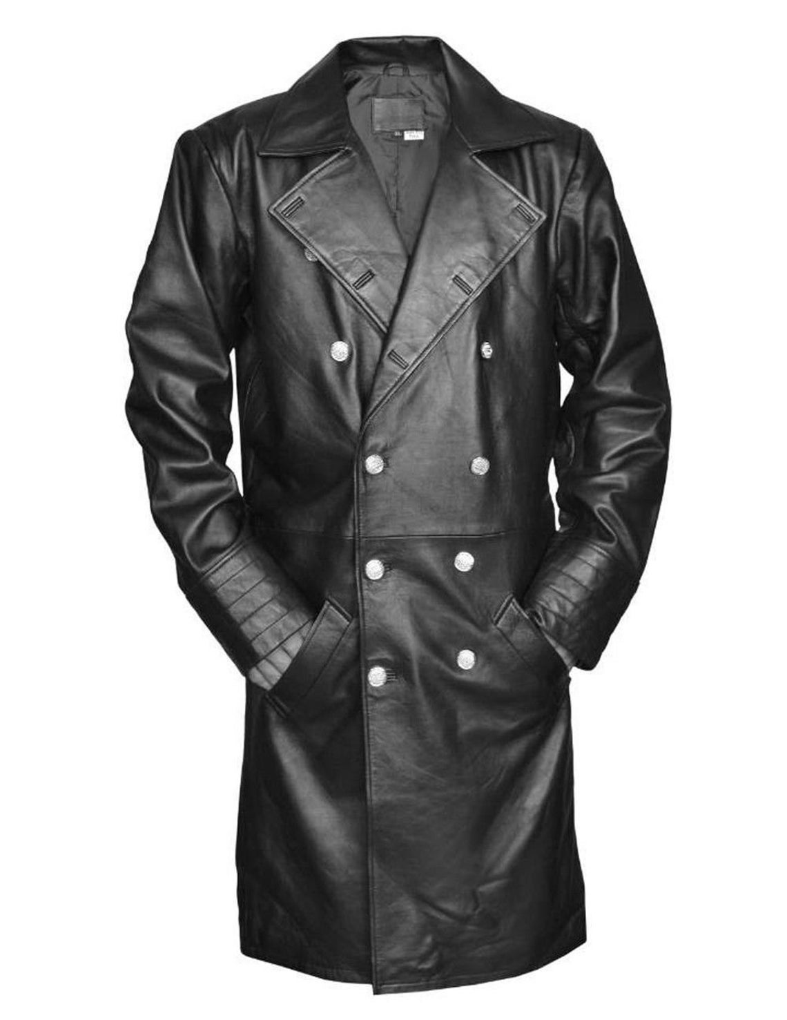 German General Major Men's Military Style Real Leather Jacket Trench ...