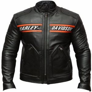 New Goldberg Men's Passing Link Biker HD Motorcycle Harley Davidson Leather Jacket