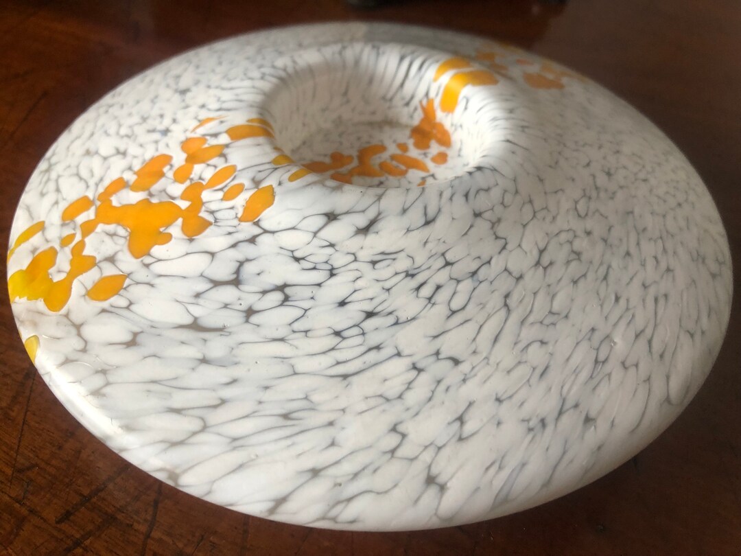 Glass Art Tea Light Vase Yellow White Decor Etsy
