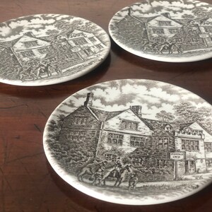 Old Inn series Peocock Inn ironstone plates 3