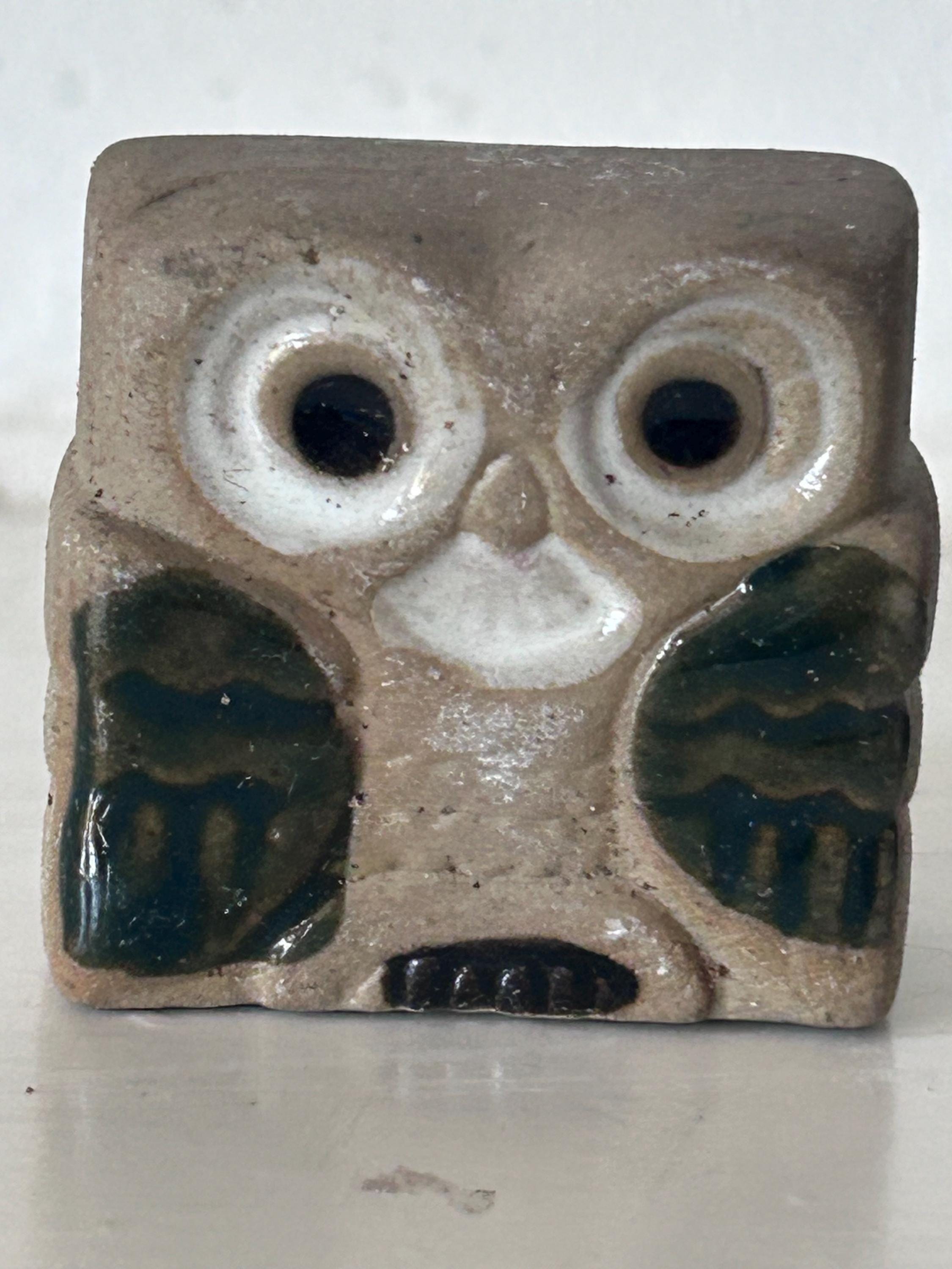 Owl painted cement