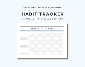 Monthly Habit Tracker - Printable Habit Tracker - Habit Tracker Template - Routine Tracker - A5/A4 - Instant Download