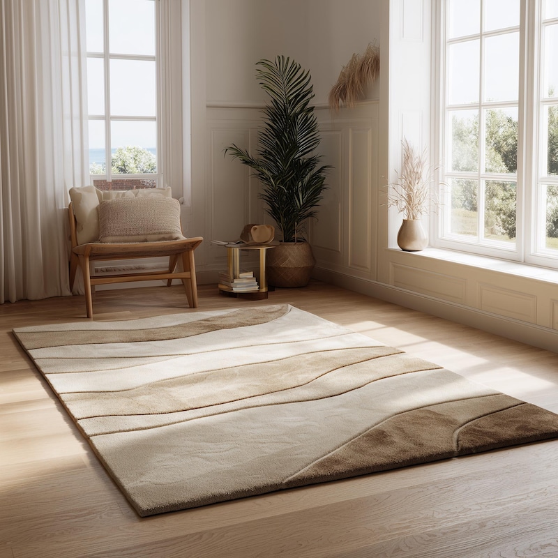 High Low Rug White Beige High Low Rug - Etsy
