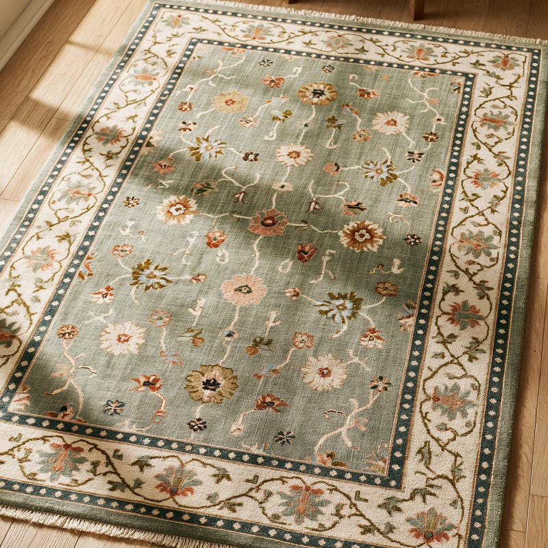 Borderd Rugs Sage Border Rug - Etsy