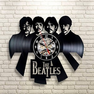 The Beatles Vinyl Record Silent Clock, Vintage Rock Band Decor, Laser Cut Decor For Living Room, Beatles Artwork, Birthday Gift For Mother