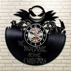 Jack Skellington Vinyl Record Wall Clock, Art For Boys Room, Horror Cartoon Decor, Unusual Gift For Best Friend, Housewarming Gift For Man