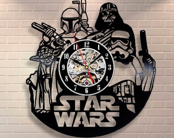 Star Wars Vinyl Record Clock, Star Wars Movie Decor, Vintage Wall Art, Handmade Decor For Home, New Year Gift For Brother