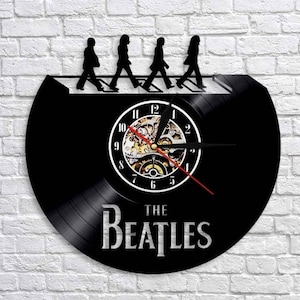 Rock Band Vinyl Record Large Wall Clock Rock Music Wall Art Modern Office Decor The Beatles Artwork Christmas Gift For Couple