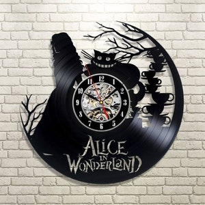 Alice In Wonderland Vinyl Record Wall Clock, Cartoon Wall Art, Nursery Unique Decor For Wall, Fairytale Artwork, Winter Holiday Gifts