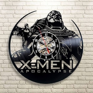 X-Men Vinyl Schallplatte Runde Wanduhr, SuperheldEn Deko für Wohnzimmer, Comics Bücher Kunstwerk, Marvels Geschenke, Erstes Zuhause Geschenk für Freund