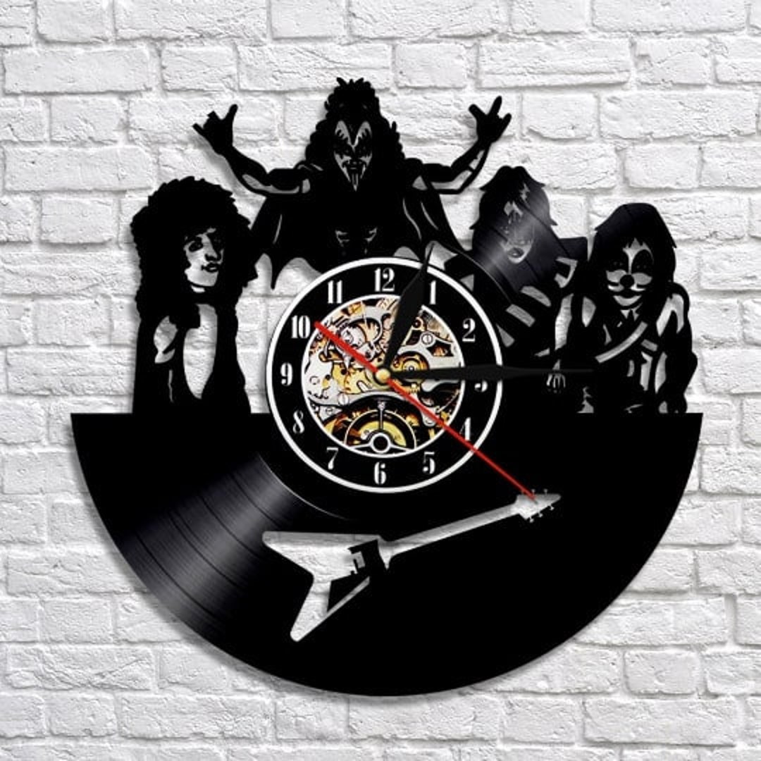 Rock Band Vinyl Record Music Wall Clock, Heavy Metal Art, Rock Music