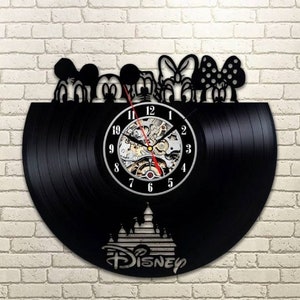 Disneyworld Vinyl Record Silent Wall Clock Mickey Mouse And Friends Funny Decor For Bedroom Cartoon Decor Xmas Gift For Sister
