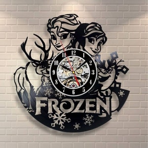 Disneyland Prinzessin Vinyl Wanduhr, Süße Wanddeko, Disneyland Kunst, Spielzimmer Deko für Mädchen, Erstes Haus Geschenk für Frauen