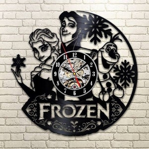 Disneyworld Characters Vinyl Record Large Wall Clock, Laser Cut Decor, Disneyland Art, Girls Bedroom Decor, Winter Holidays Gift For Girl