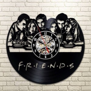 Relógio de gravação de vinil Friends TVshow, decoração moderna de casa com corte a laser, arte exclusiva para pendurar na parede, presentes de Natal para melhor amigo