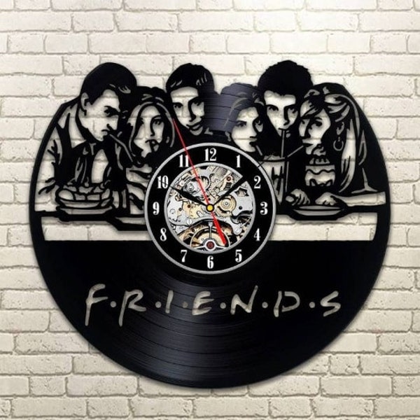 Friends TVshow Vinyl Record Clock, Modern Laser Cut Home Decor, Unique Wall Hanging Art, Christmas Gifts for Best Friend